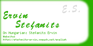 ervin stefanits business card